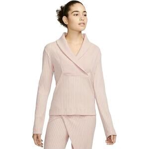 NWT Nike Yoga Luxe Fuzzy Ribbed CoverUp Top Size XS Athleisure Ballet Cozy